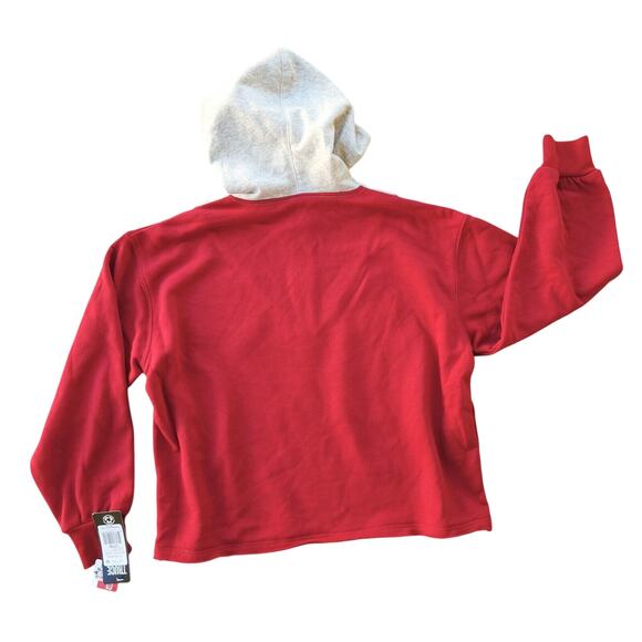 TRUCE Girl's Dark Red Terry Cotton Tom & Jerry Crop Hoodie Big Kids Size L / 14 - Picture 5 of 6